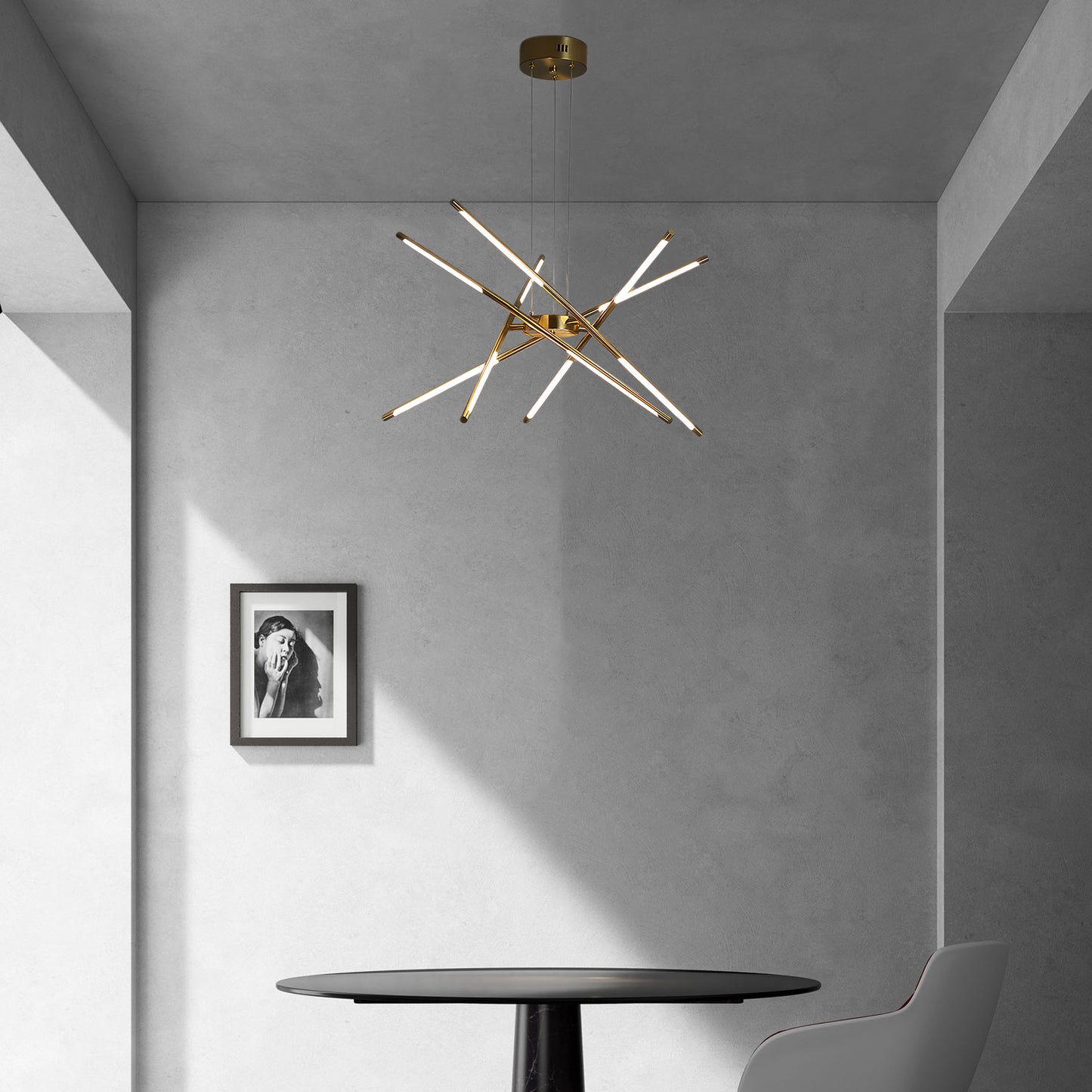 Rotatable LED Modern Metal Chandelier