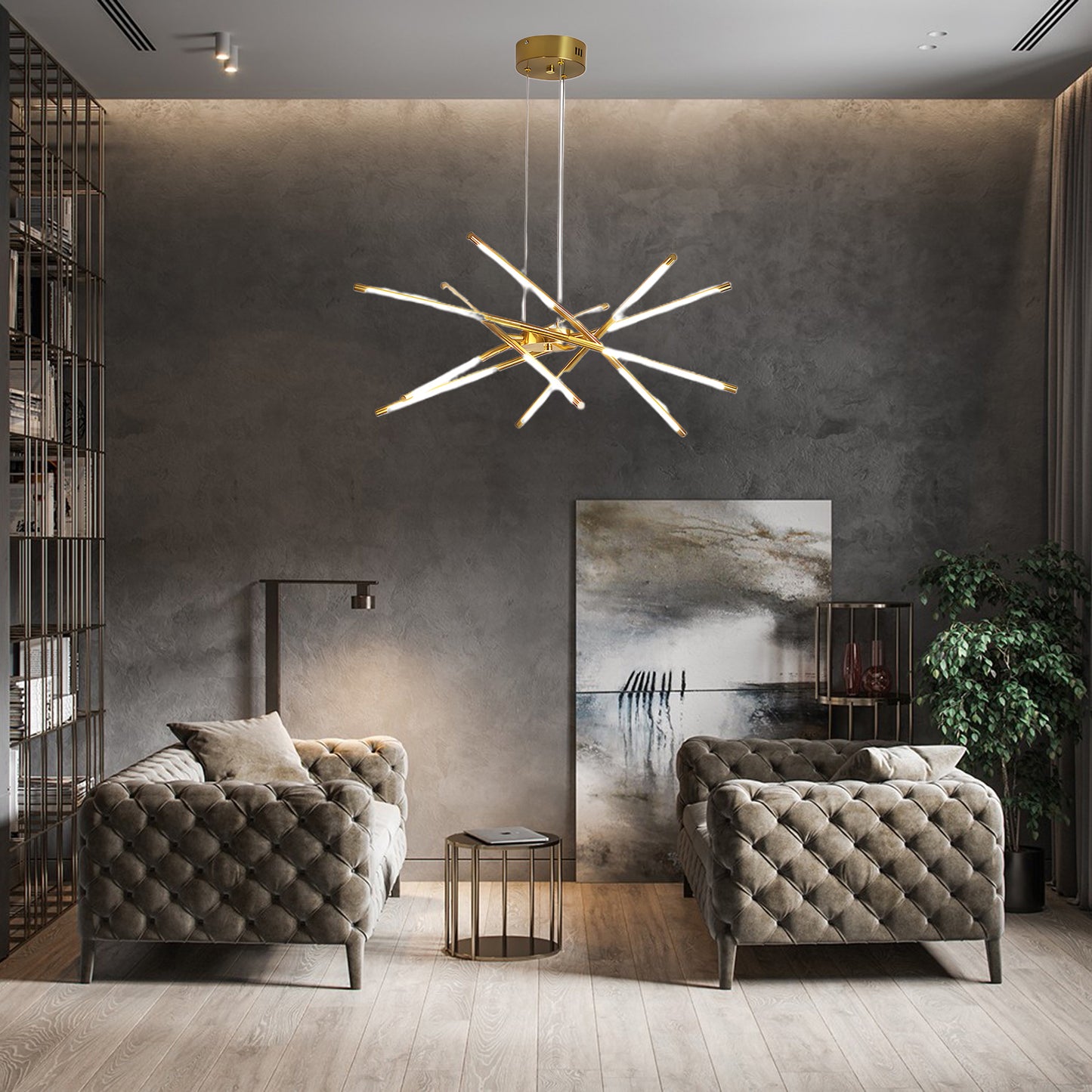 Rotatable LED Modern Metal Chandelier