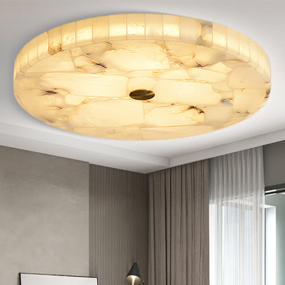 Round Alabaster Modern Metal Ceiling Lamp