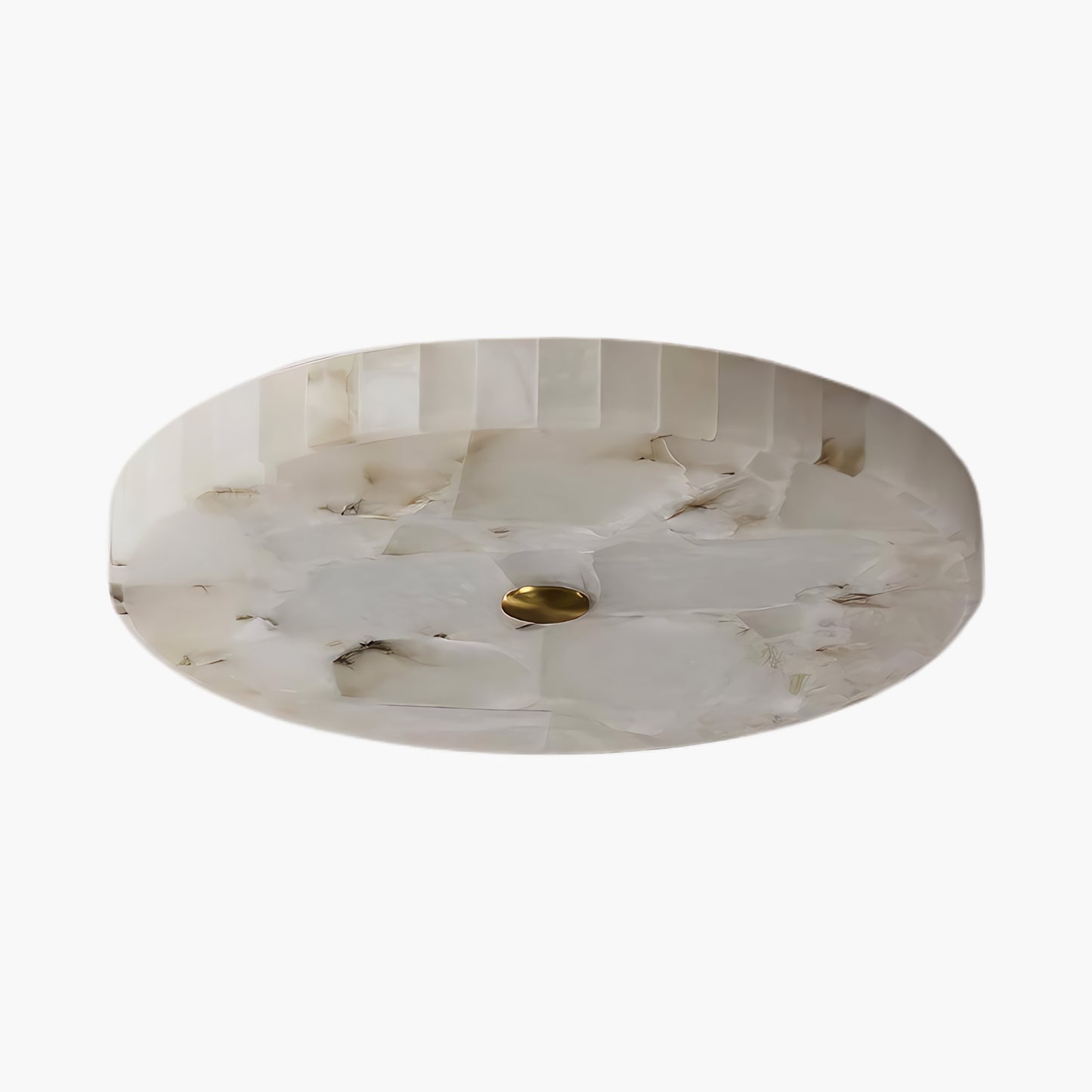 Round Alabaster Modern Metal Ceiling Lamp