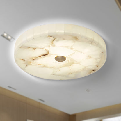 Round Alabaster Modern Metal Ceiling Lamp