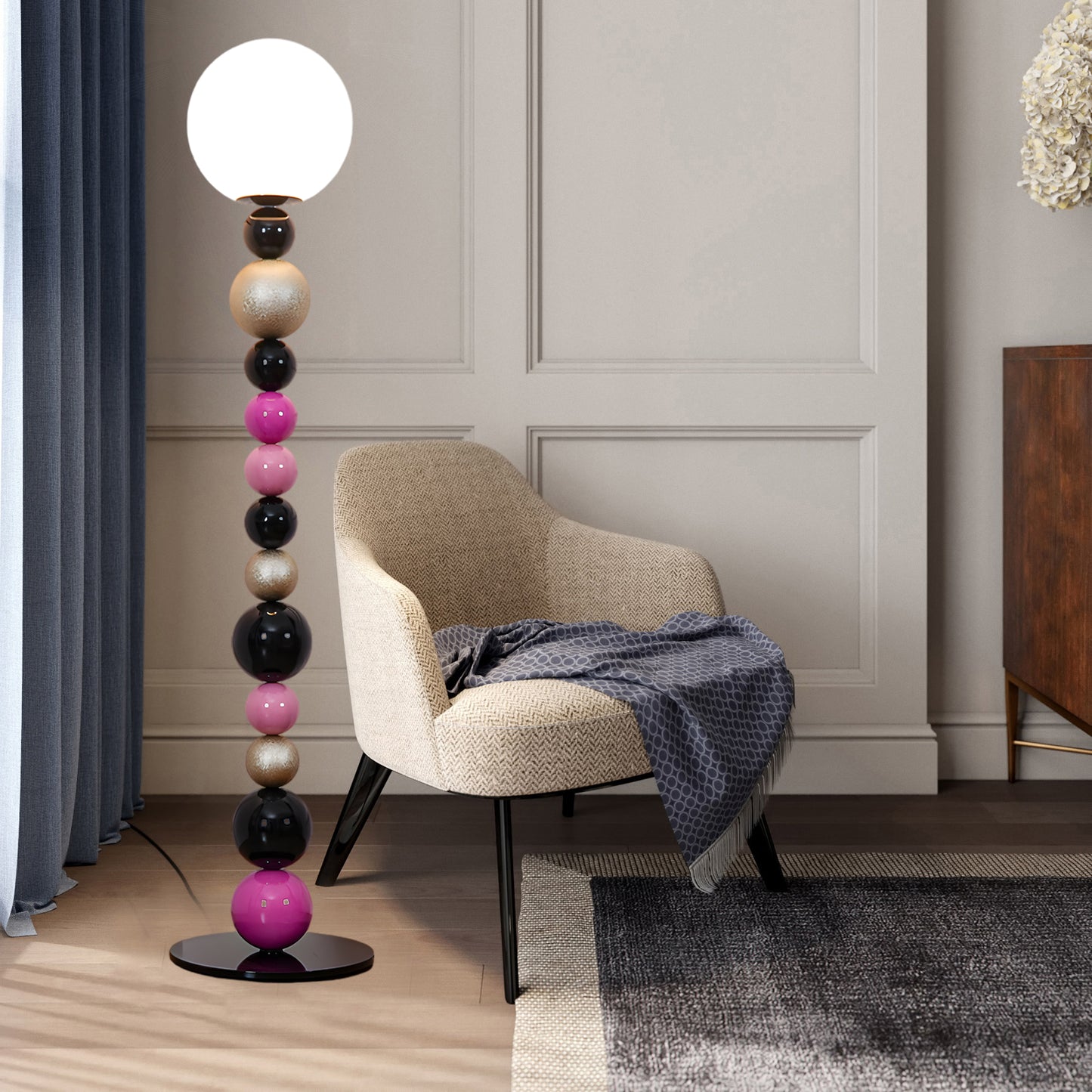 Round Balls Stacking Modern Crystal Floor Lamp