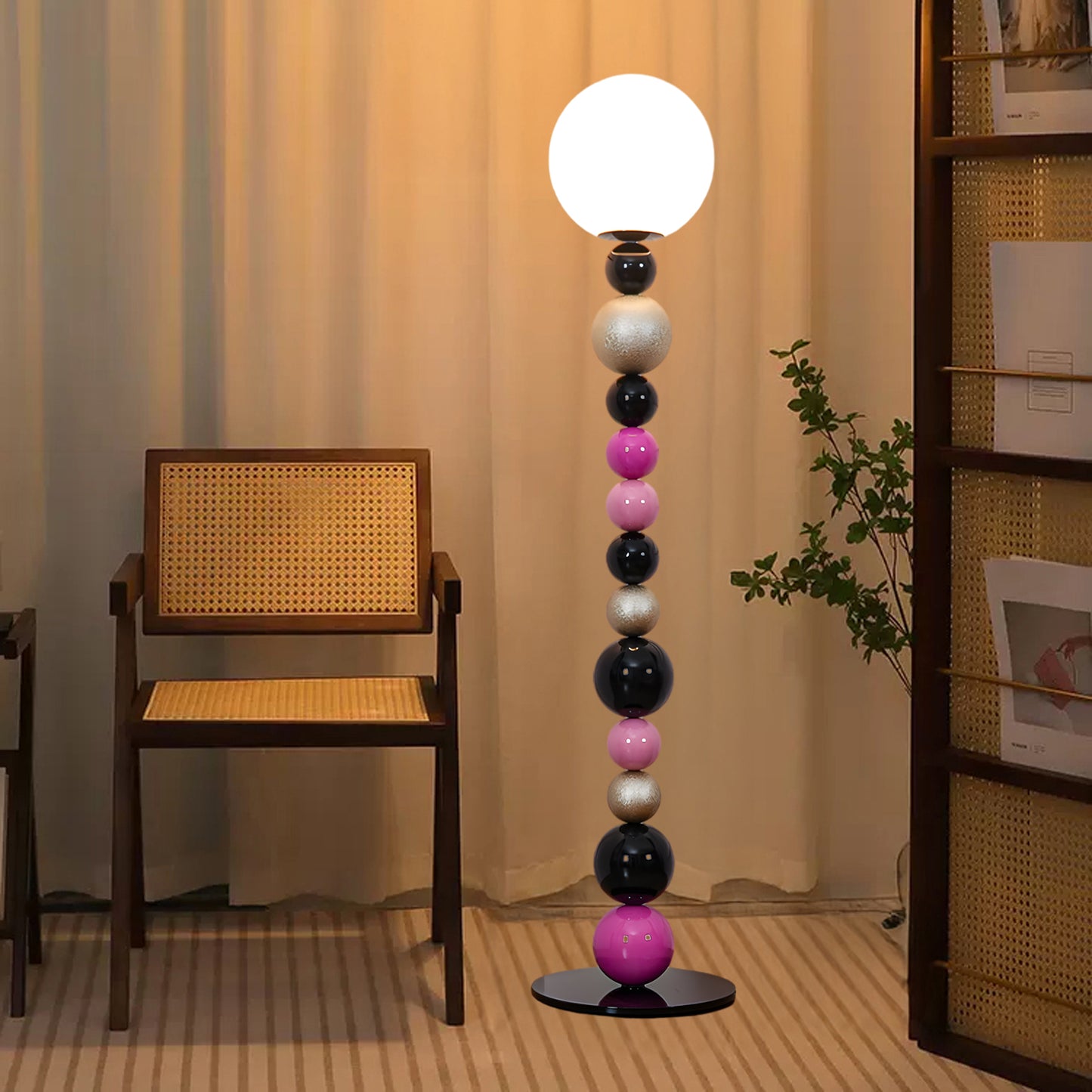 Round Balls Stacking Modern Crystal Floor Lamp