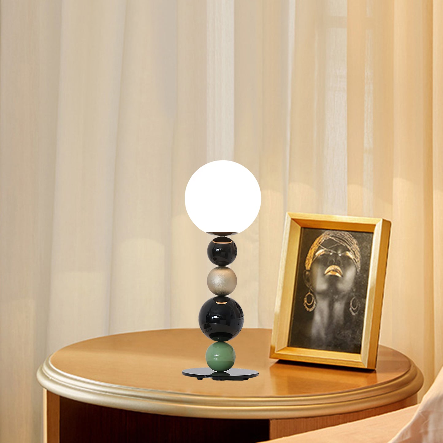 Round Balls Stacking Modern Crystal Table Lamp