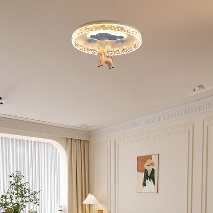 Round Carousel Childrens Ceiling Lamp