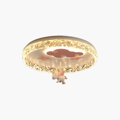 Round Carousel Childrens Ceiling Lamp