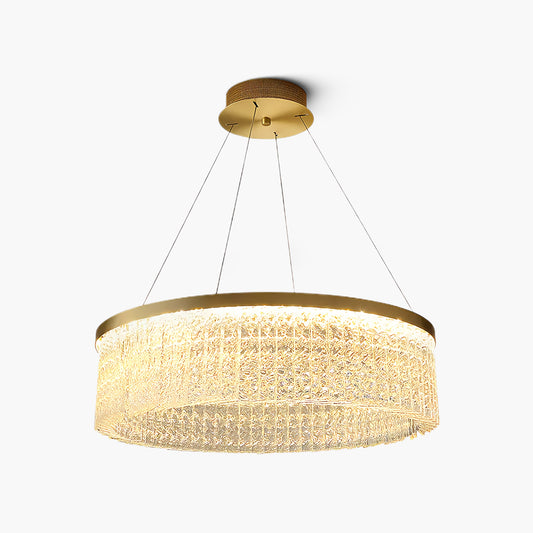 Round Halo Crystal Modern Metal Chandelier