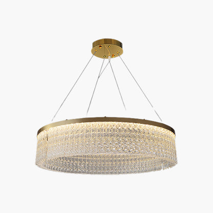 Round Halo Crystal Modern Metal Chandelier