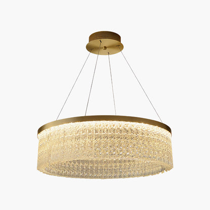 Round Halo Crystal Modern Metal Chandelier