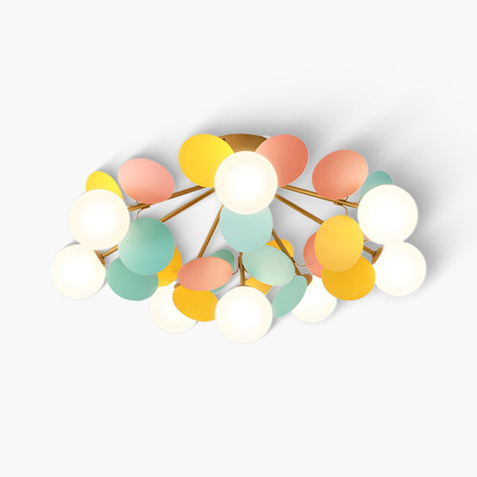 Round Macaron Contemporary Crystal Ceiling Lamp