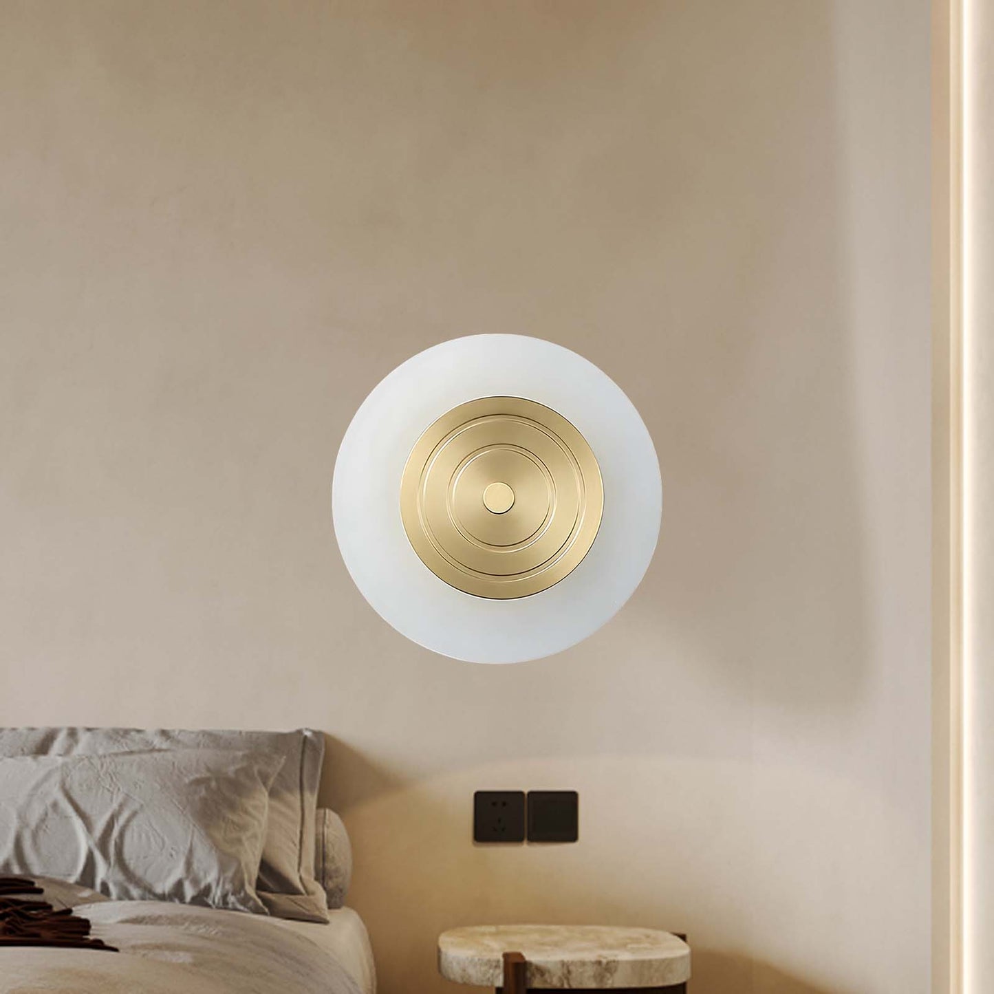 Round Moon Modern Brass Wall Lamp