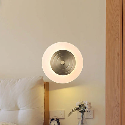 Round Moon Modern Brass Wall Lamp