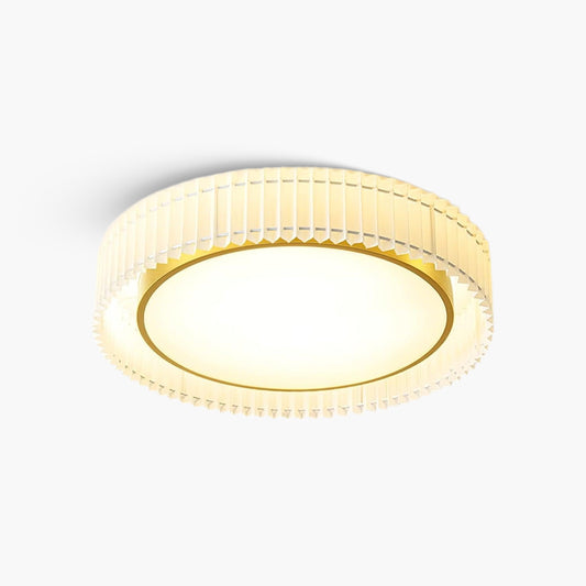 Round Pleated Eclectic Metal Ceiling Lamp