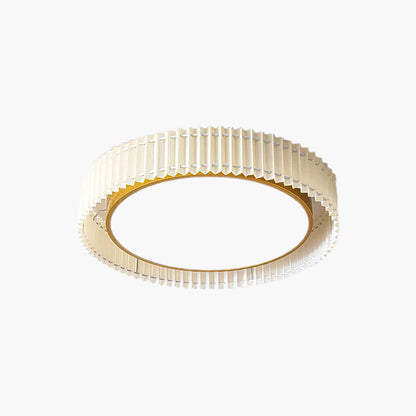 Round Pleated Eclectic Metal Ceiling Lamp