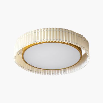 Round Pleated Eclectic Metal Ceiling Lamp