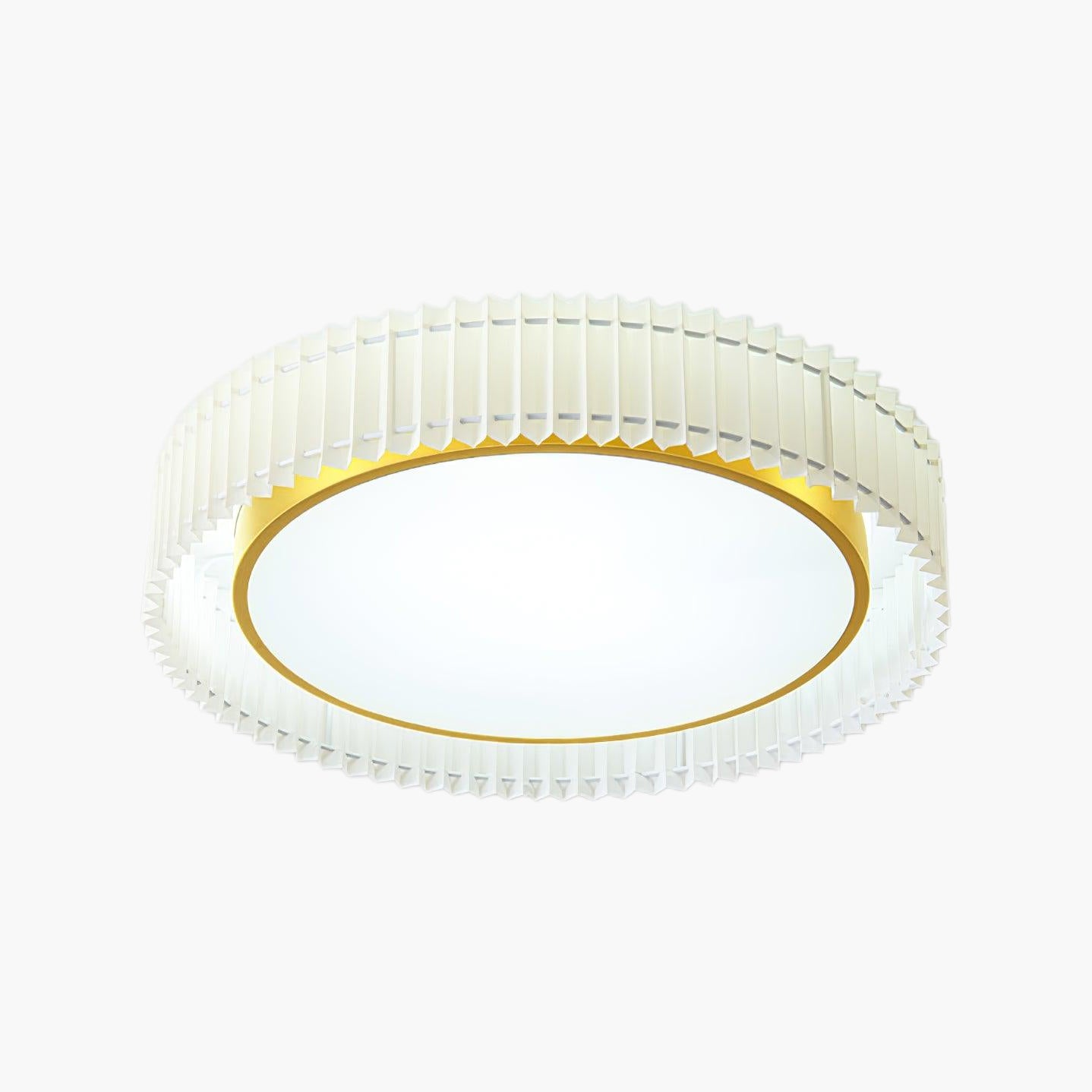 Round Pleated Eclectic Metal Ceiling Lamp