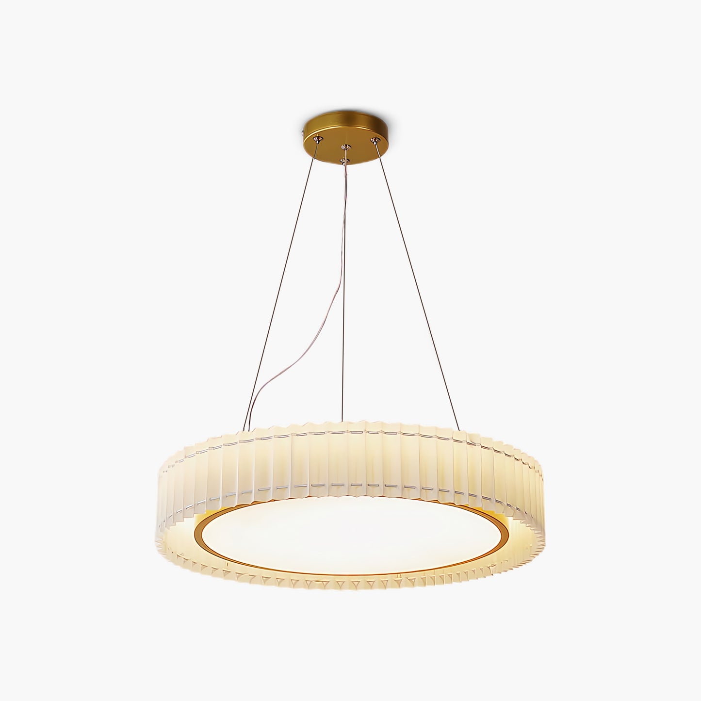 Round Pleated Eclectic Metal Pendant Lamp