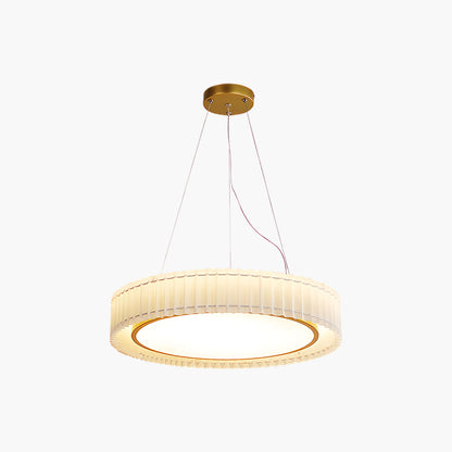 Round Pleated Eclectic Metal Pendant Lamp