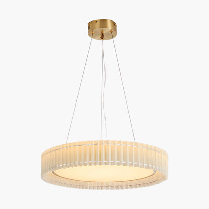 Round Pleated Eclectic Metal Pendant Lamp