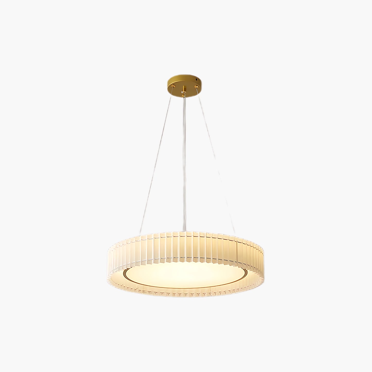 Round Pleated Eclectic Metal Pendant Lamp