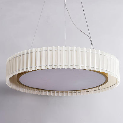 Round Pleated Eclectic Metal Pendant Lamp