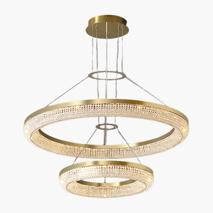 Round Ring Crystal Modern Metal Chandeliers