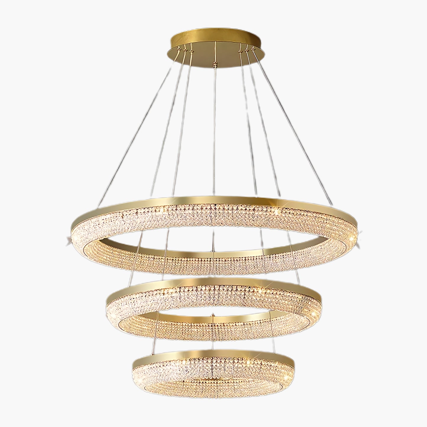 Round Ring Crystal Modern Metal Chandeliers