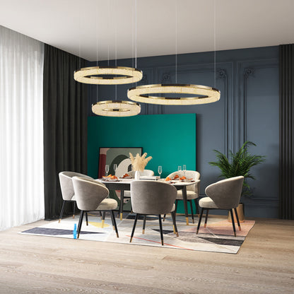 Round Ring Crystal Modern Metal Chandeliers