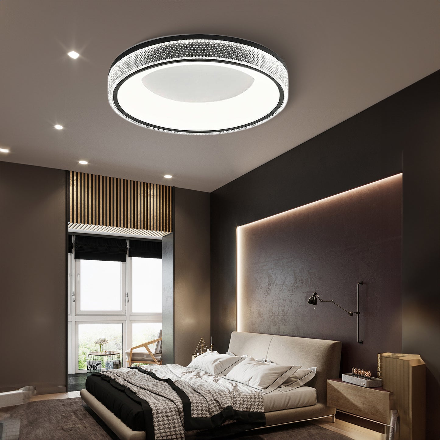 Round Shape Flush Modern Metal Ceiling Light