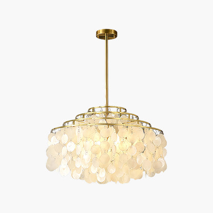 Round Shell Eclectic Metal Chandelier B