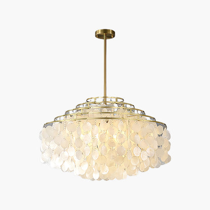 Round Shell Eclectic Metal Chandelier B