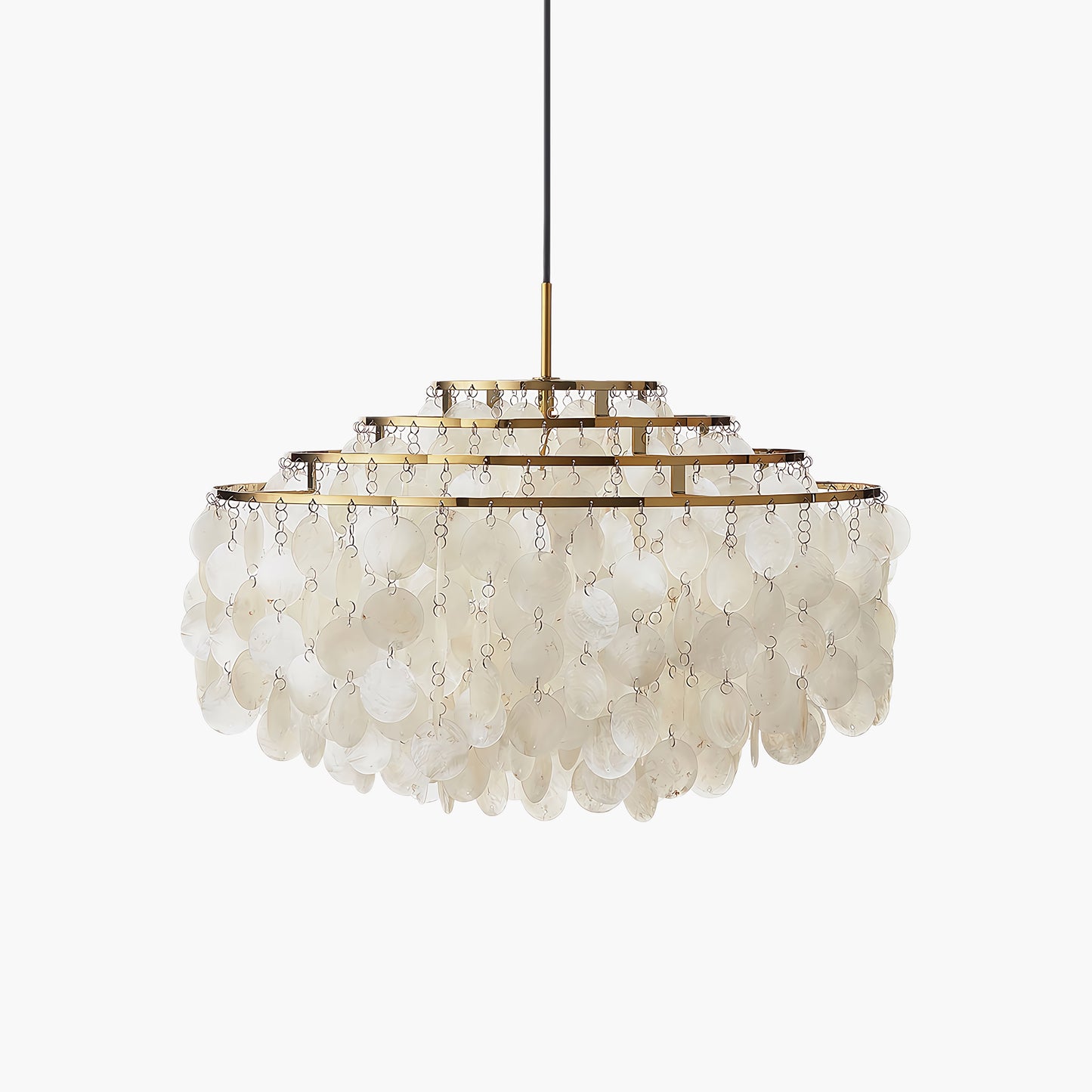 Round Shell Eclectic Metal Chandelier