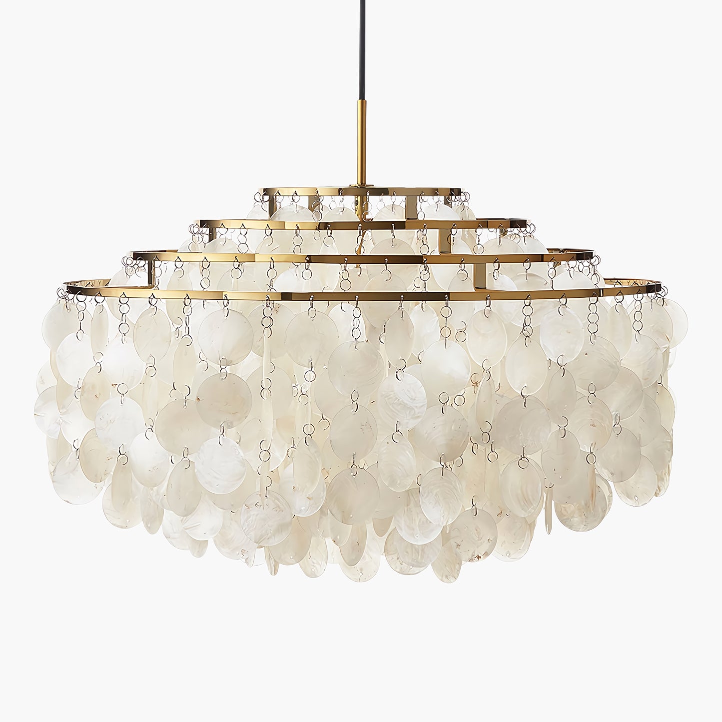 Round Shell Eclectic Metal Chandelier