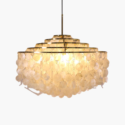 Round Shell Eclectic Metal Chandelier