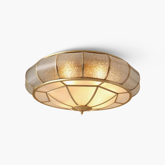 Round Textured Traditional Crystal Ceiling Light