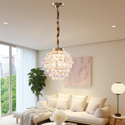 Roxanne Crystal Vintage Metal Pendant Light