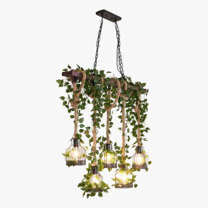 Wooden Rustic Metal Chandelier