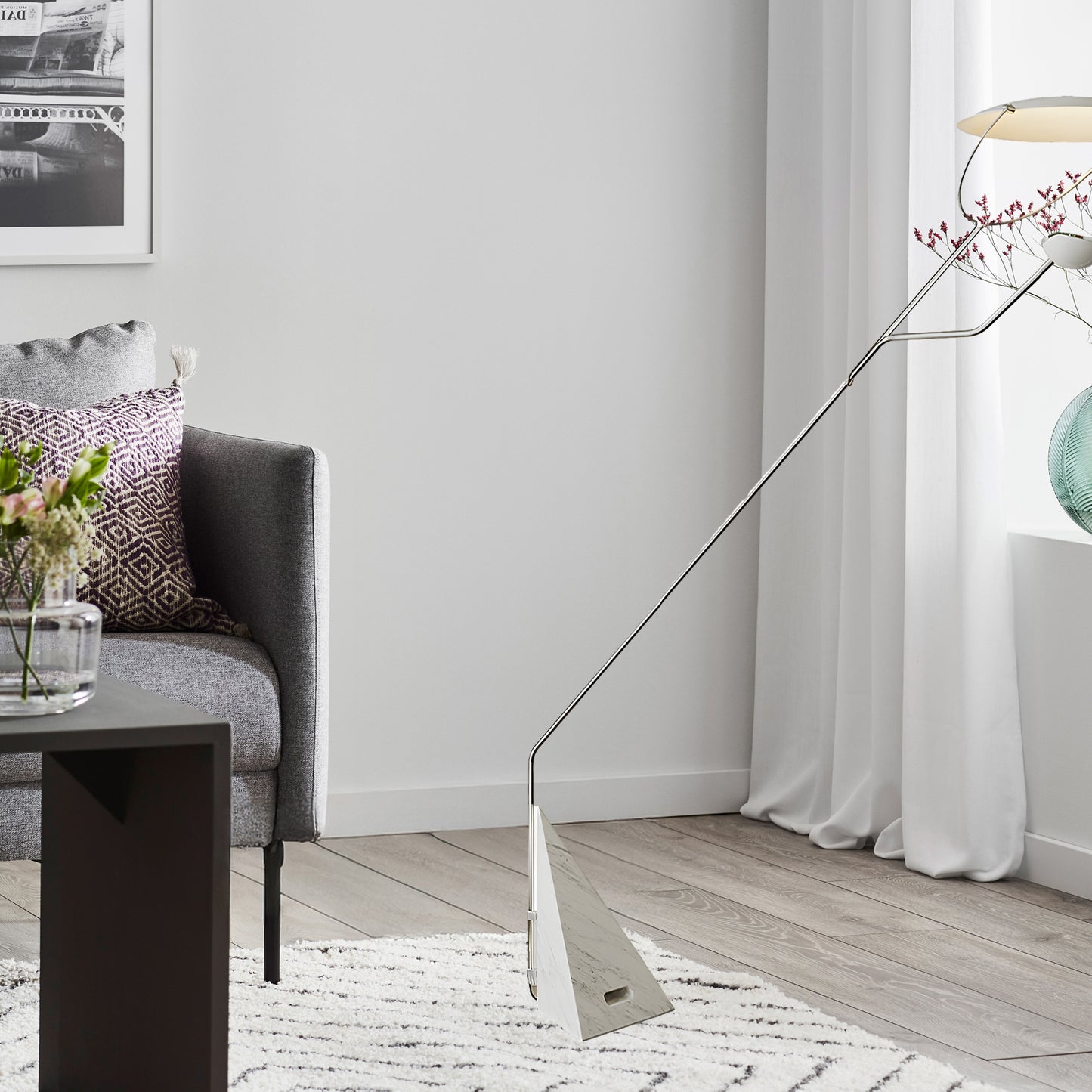 Salocchi Marble Modern Steel Floor Lamp