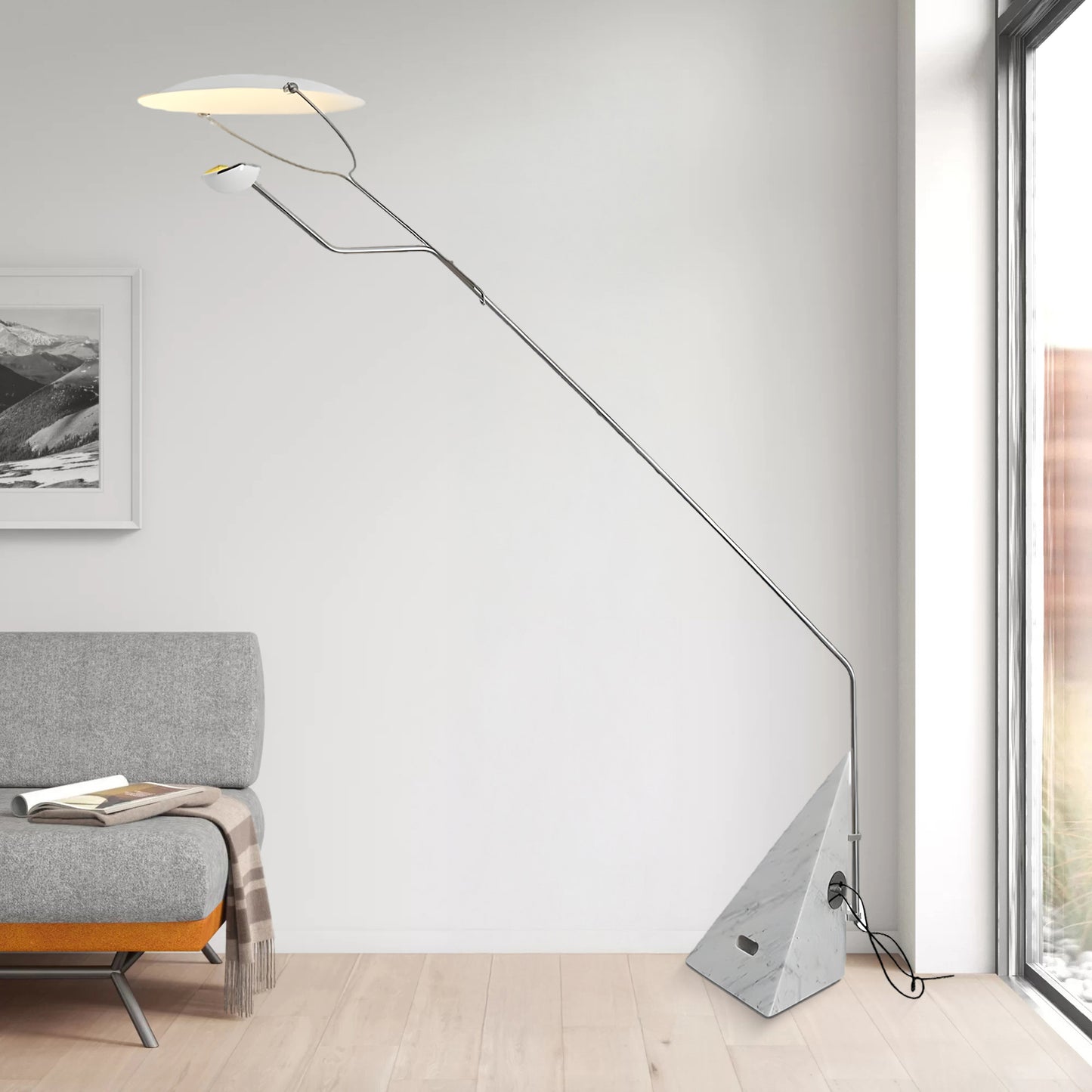 Salocchi Marble Modern Steel Floor Lamp