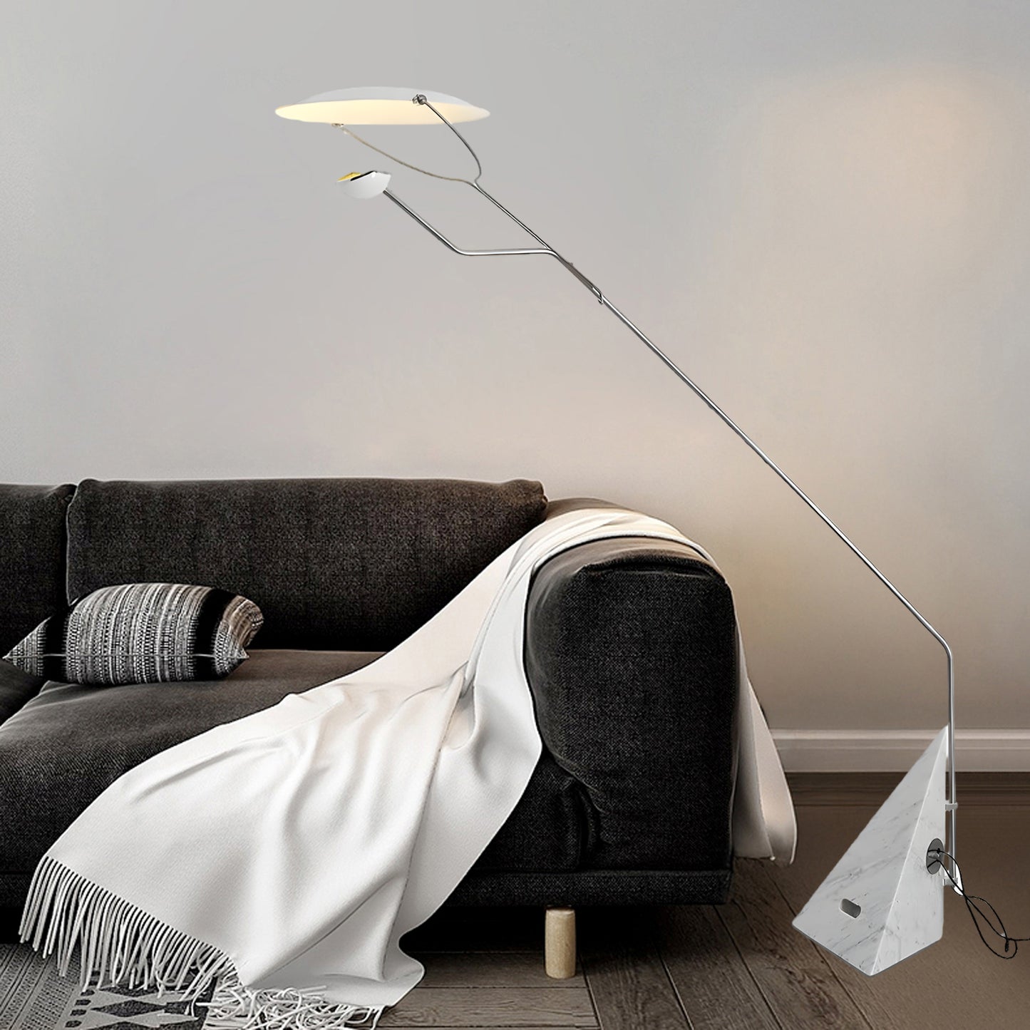 Salocchi Marble Modern Steel Floor Lamp