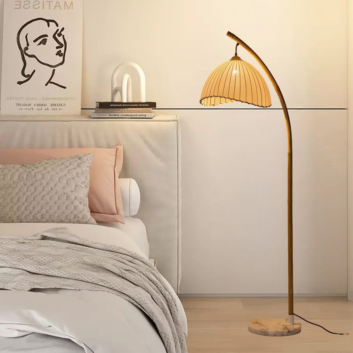 Sanna Eclectic Wood Floor Lamp