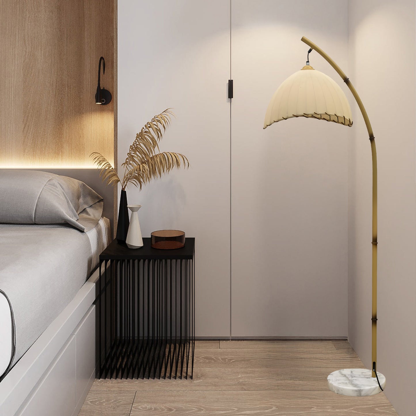 Sanna Eclectic Wood Floor Lamp