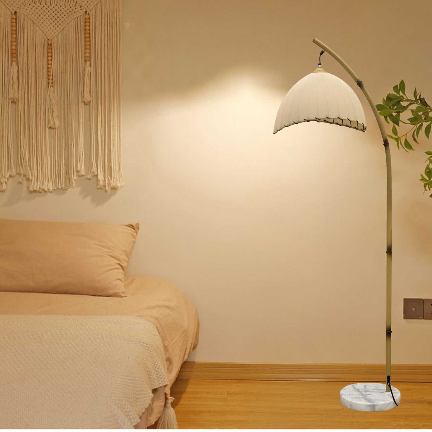 Sanna Eclectic Wood Floor Lamp