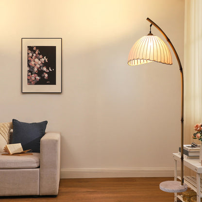 Sanna Eclectic Wood Floor Lamp