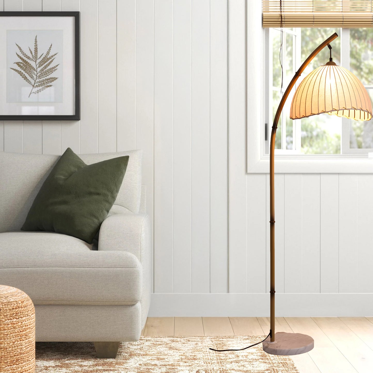 Sanna Eclectic Wood Floor Lamp