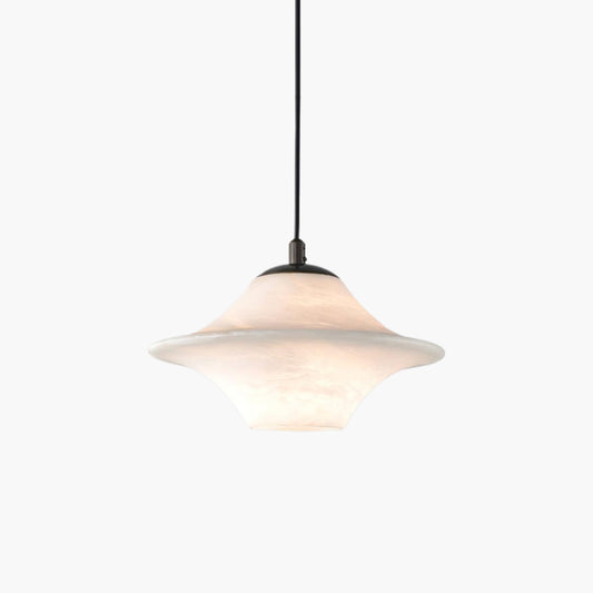 Saucer Alabaster Eclectic Metal Pendant Light