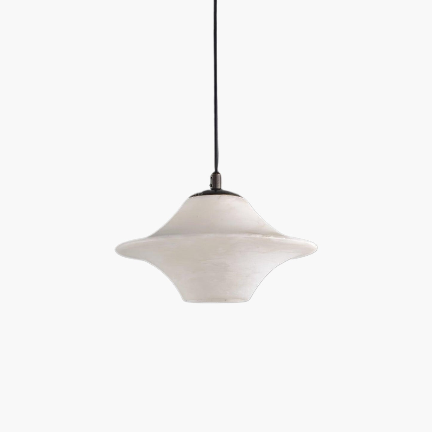 Saucer Alabaster Eclectic Metal Pendant Light