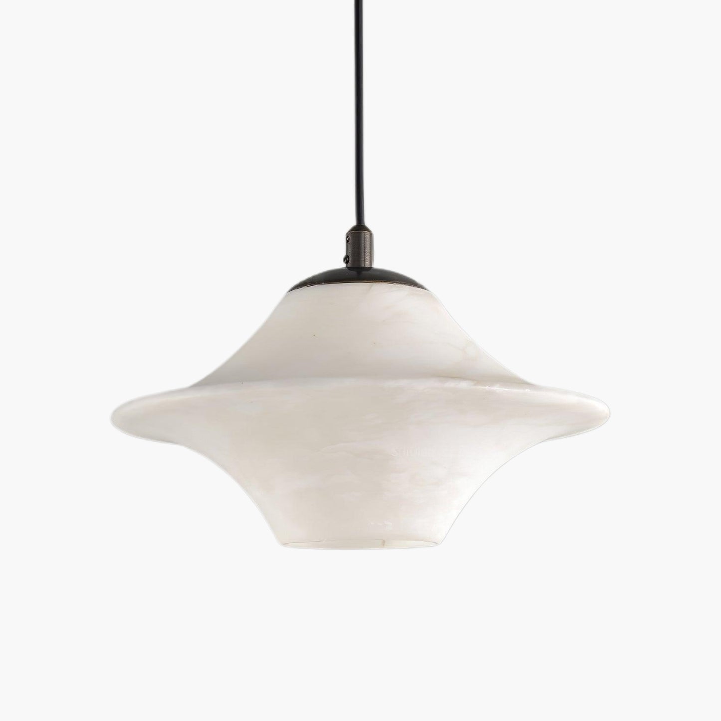 Saucer Alabaster Eclectic Metal Pendant Light