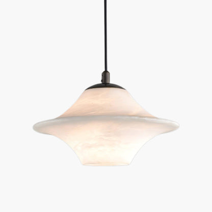 Saucer Alabaster Eclectic Metal Pendant Light