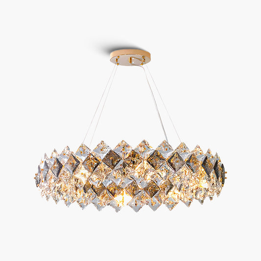 Scale Crystal Round Luxury Metal Chandelier